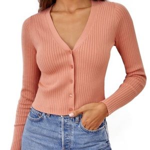 Reformation Gilda Rib Cardigan